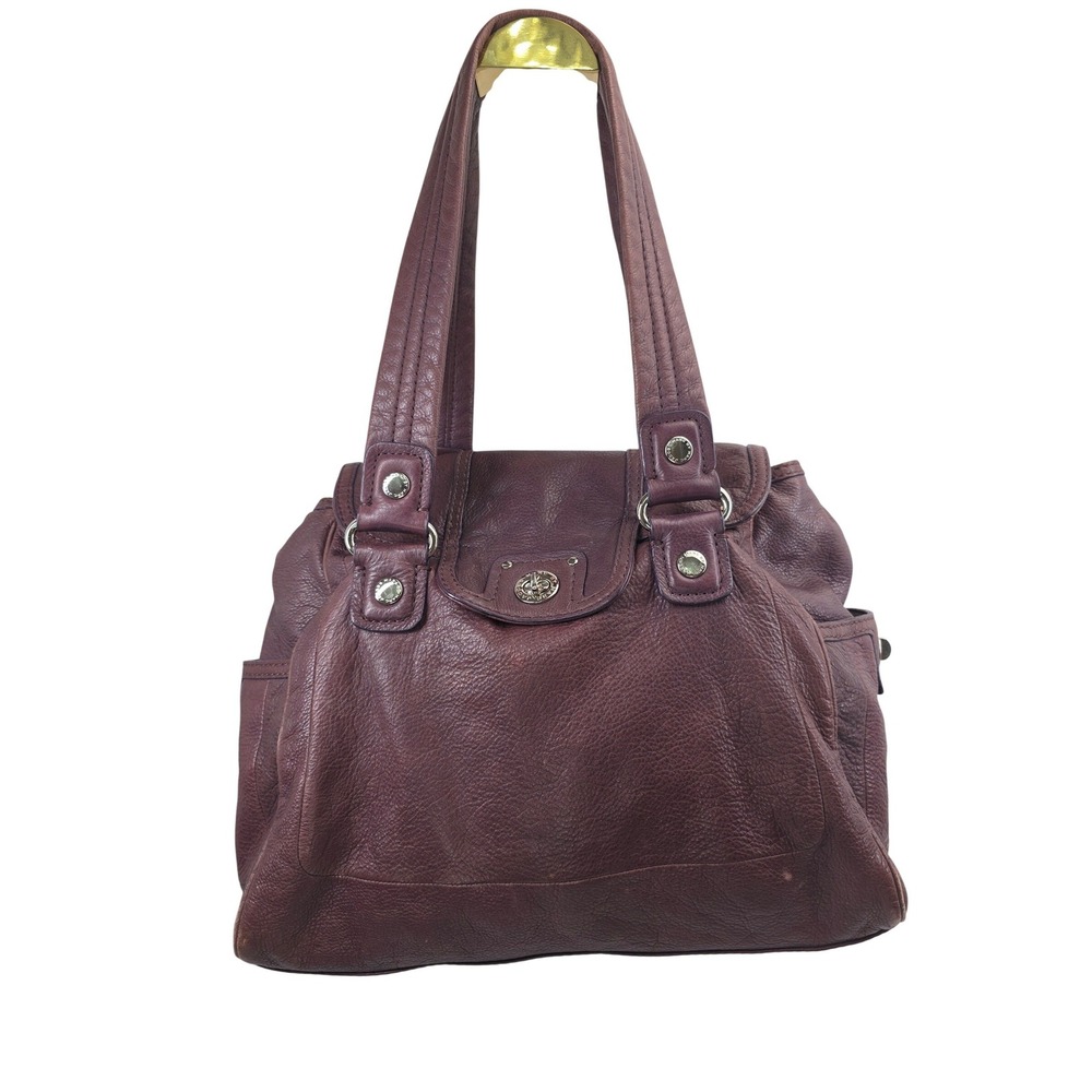 Marc by Marc Jacobs Dr. Q Groovee‎ Leather Satchel Bag Burgundy Plum